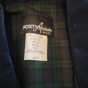 Positive Attitude Green and Blue Plaid Jacket Vintage